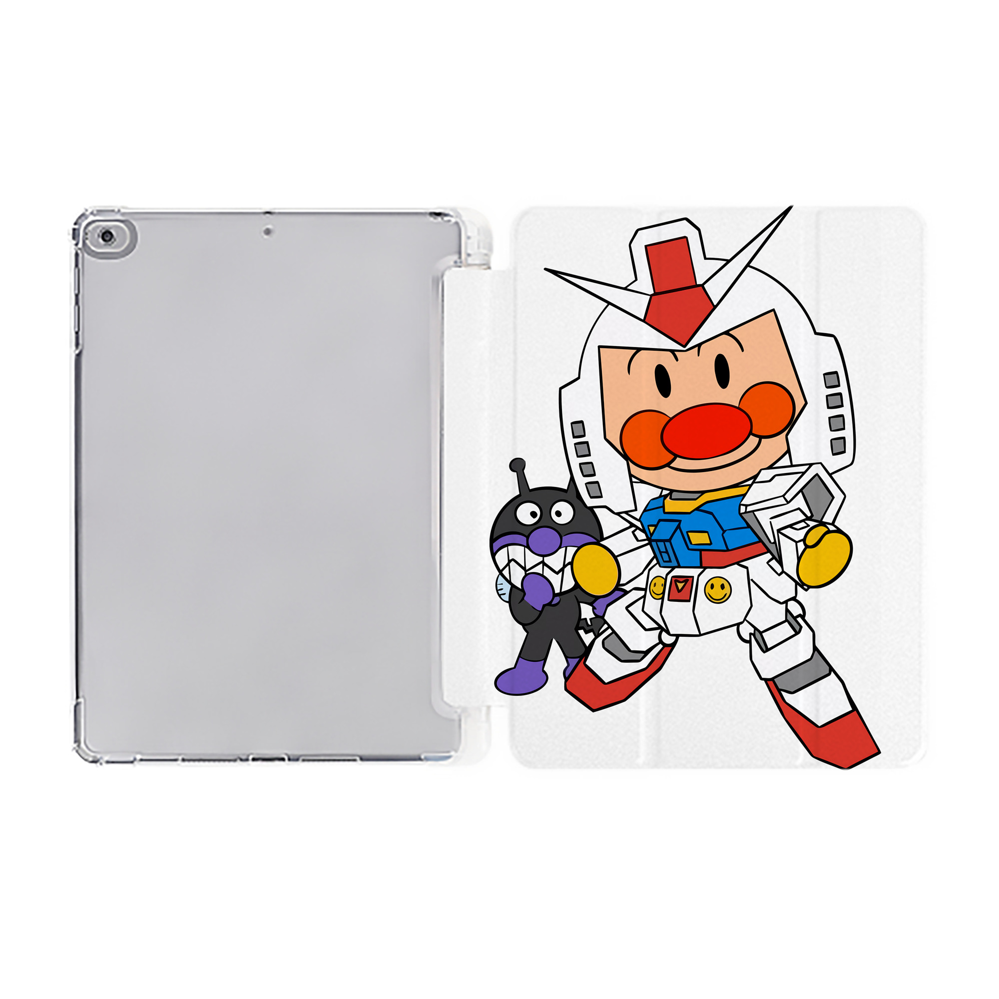 （画像用） アンパンマン Anpanman IPad ケース ペン収納付き 三つ折りスタンド PUレザー×シリコン 対応機種9.5/10.5/10.9インチ